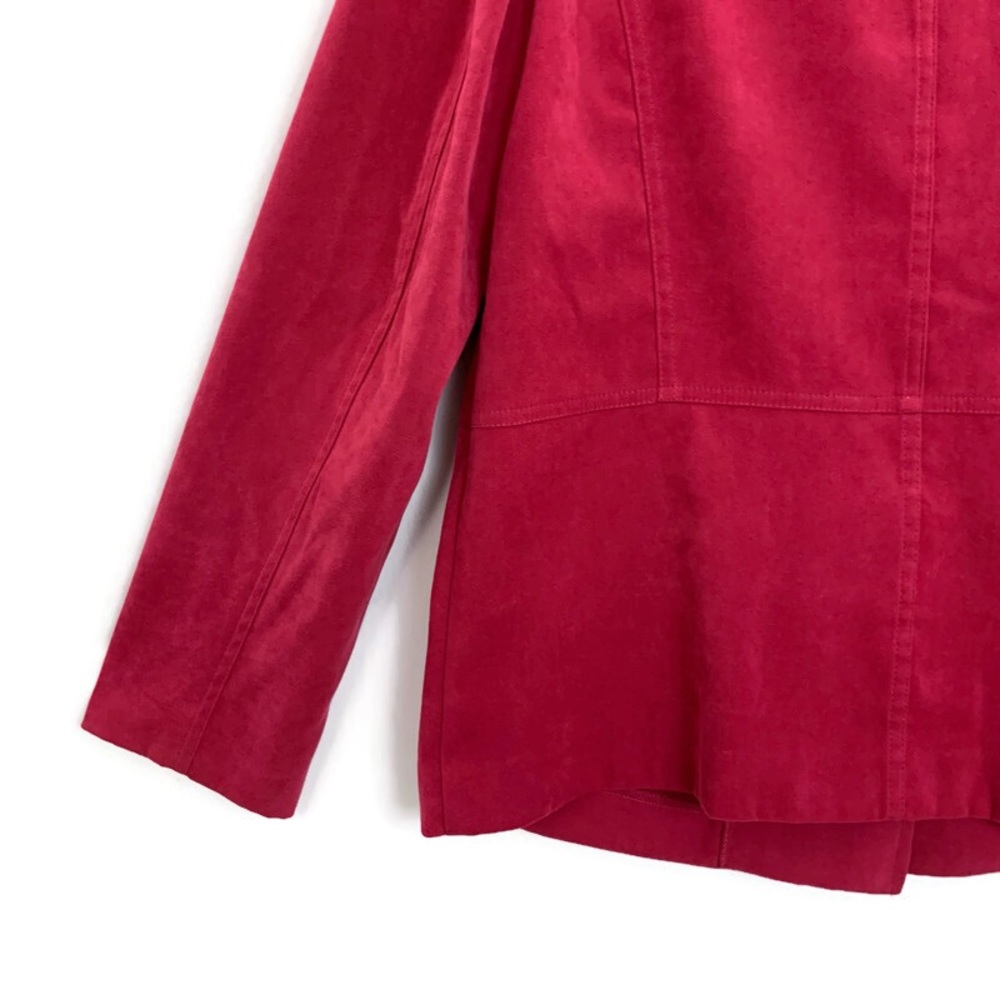 Jm Collection Shacket Red Button Up Microsuede Ja… - image 8